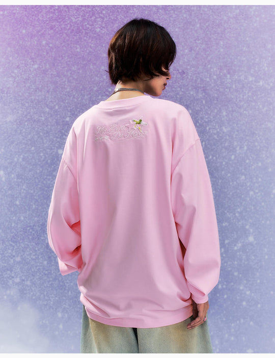 MEDM Flower Star Logo Embroidered Long Sleeve Tee | Face 3 Face