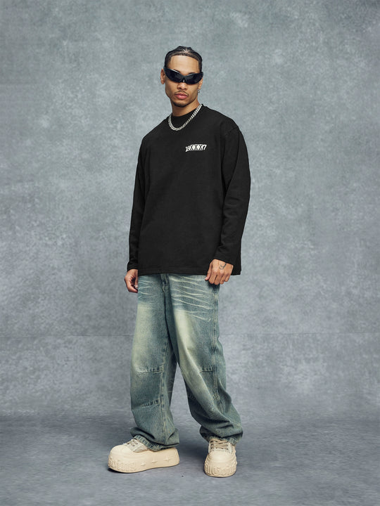 1807 18XXX7 Printed Basic Long Sleeve Tee | Face 3 Face