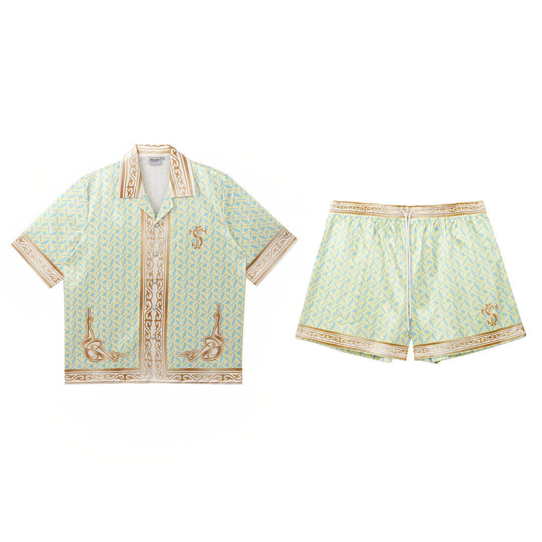 Small Town Kid 3D Digital Print Satin Cuban Shirt Set | Face 3 Face