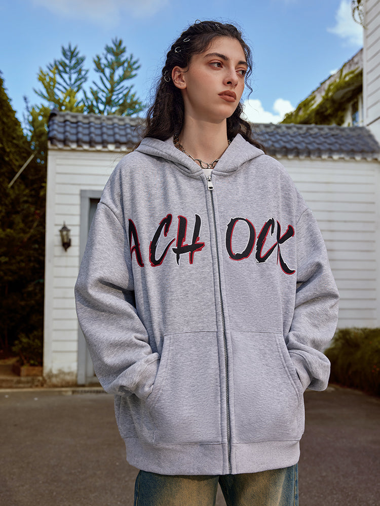 Achock Embroidery Logo Zipper Hoodie | Face 3 Face