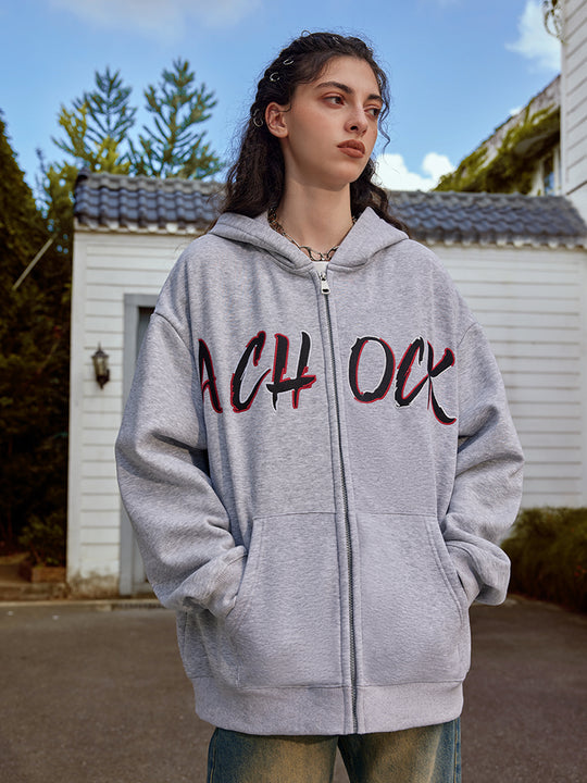 Achock Embroidery Logo Zipper Hoodie | Face 3 Face