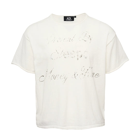 STEEPC Contrast Old Print Boxy Knit Tee | Face 3 Face