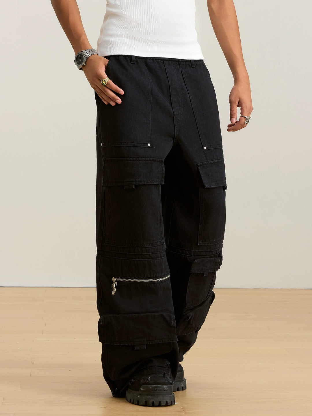Small Town Kid Multi Pocket Utility Cargo Pants | Face 3 Face