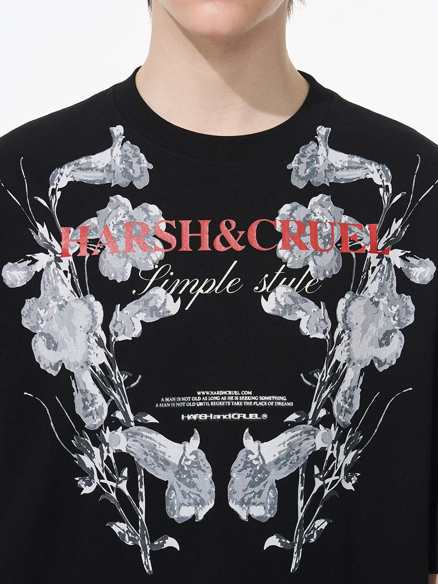 Harsh and Cruel Symmetrical Floral Print Tee
