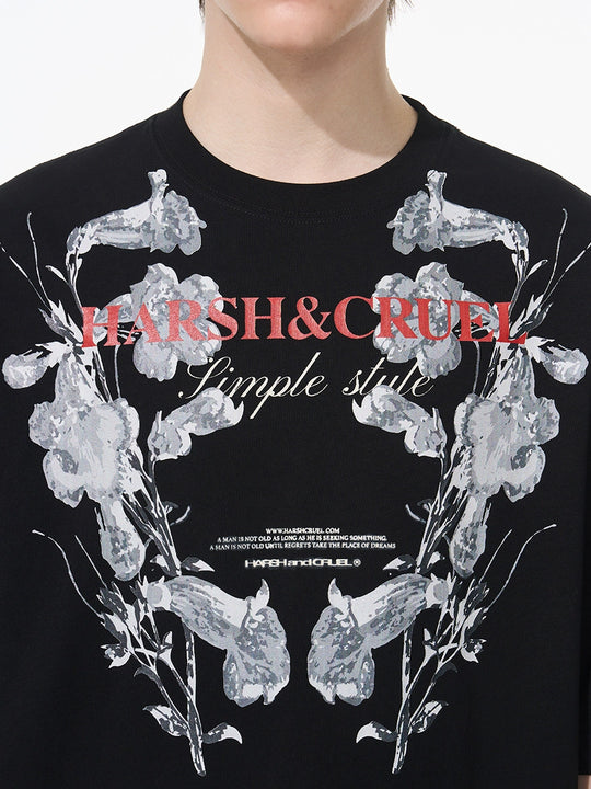 Harsh and Cruel Symmetrical Floral Print Tee