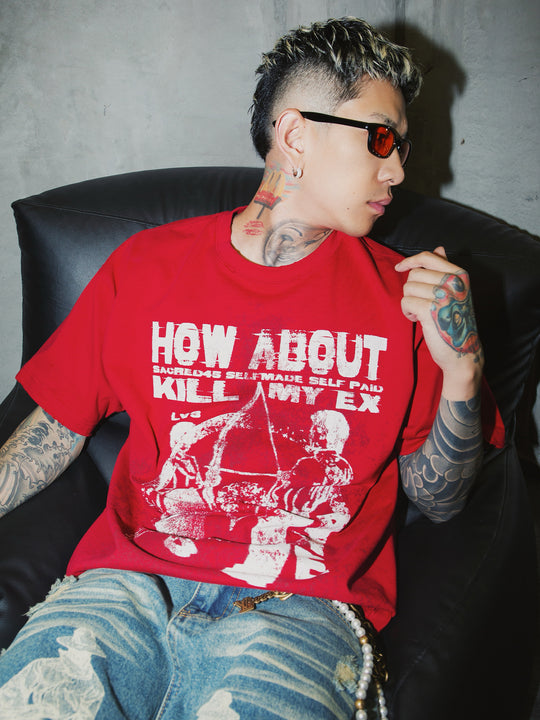 S45 Slogan Stain Damage Tee | Face 3 Face