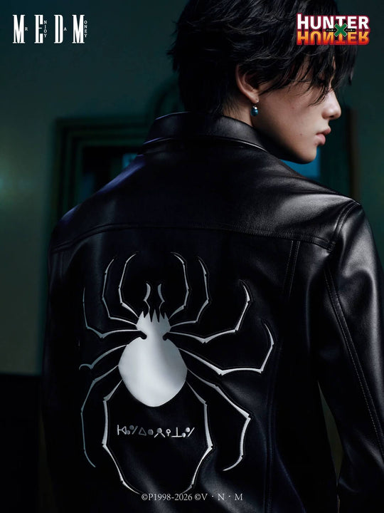 MEDM × HUNTER×HUNTER Phantom Troupe Spider Patch PU Leather Jacket