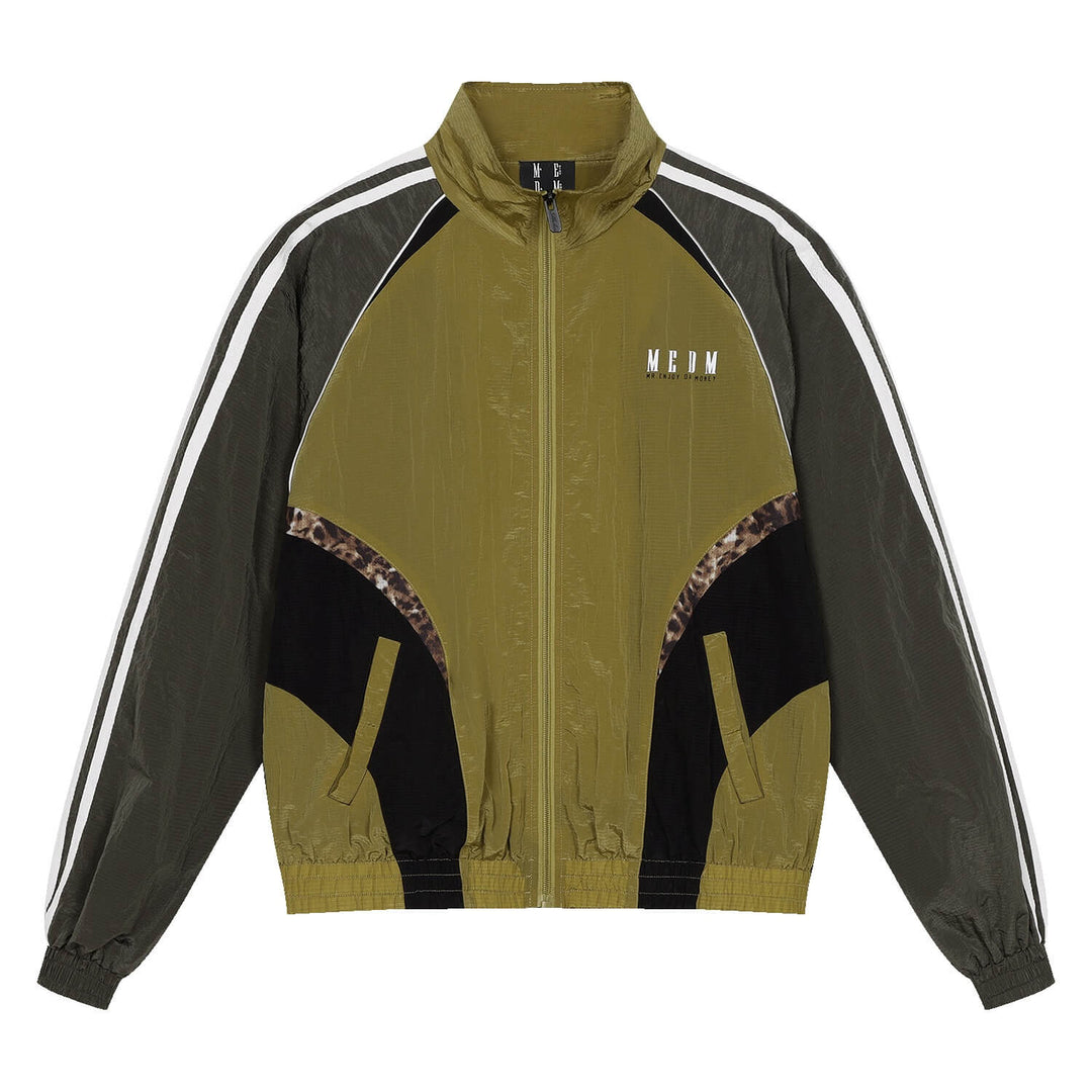 MEDM Leopard Print Color Block Track Jacket | Face 3 Face