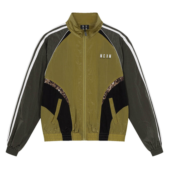 MEDM Leopard Print Color Block Track Jacket | Face 3 Face