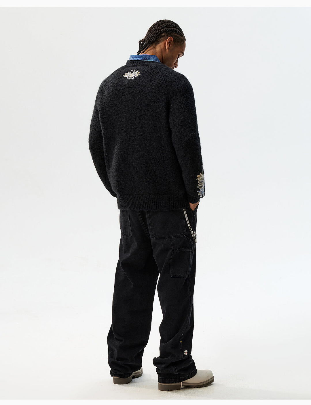 MEDM Floral Embroidered Mohair Knit Sweater | Face 3 Face