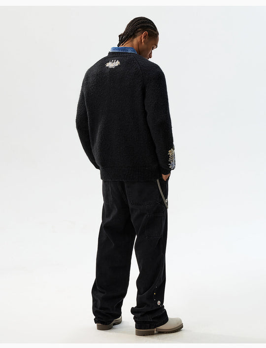 MEDM Floral Embroidered Mohair Knit Sweater | Face 3 Face