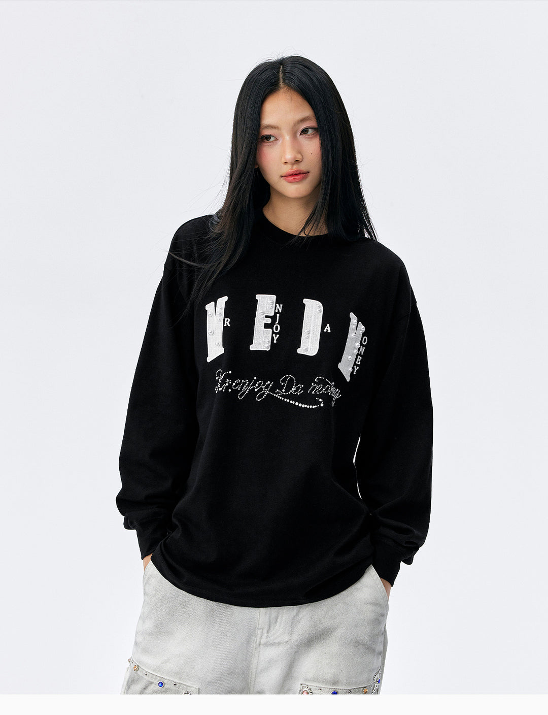MEDM Pearl Patch Logo Long Sleeve Tee | Face 3 Face
