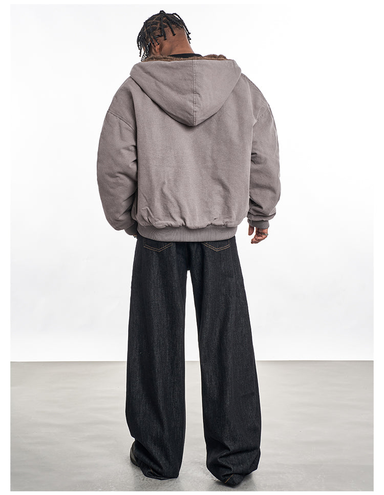 F3F Select Shaggy Fleece Lining Hoodie Work Jacket | Face 3 Face