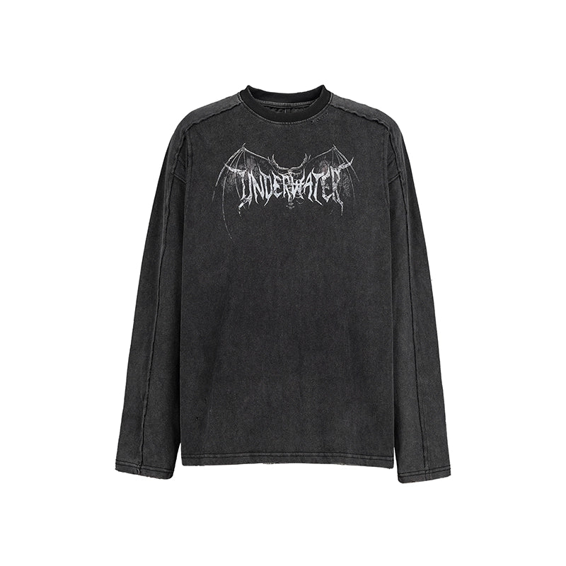 UNDERWATER Washed Deconstruction Patchwork Print Long Sleeve Tee | Face 3 Face