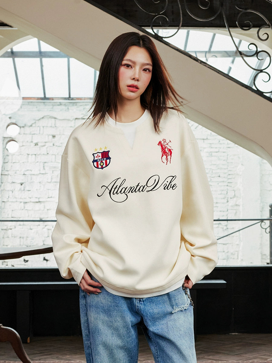 Harsh and Cruel Badge Embroidered Long Sleeve Layered Tee | Face 3 Face