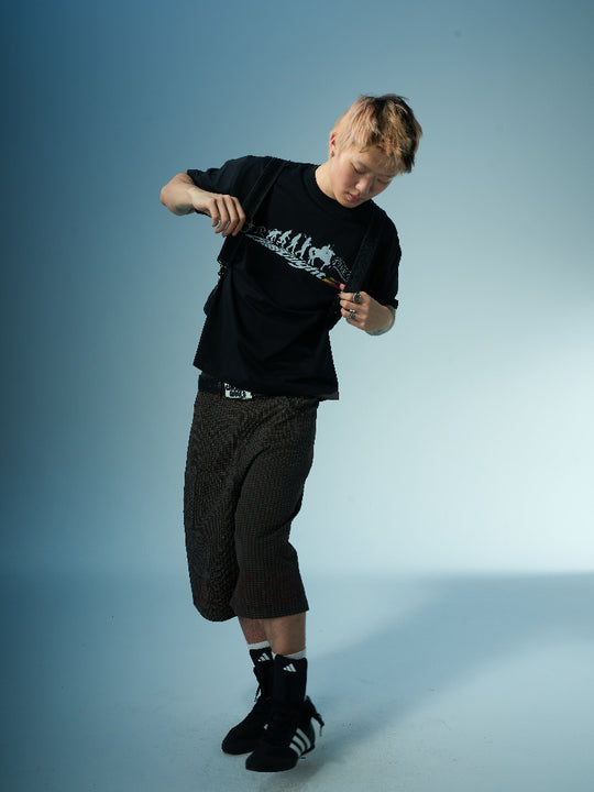 EVILKNIGHT(EK) Devil's Evolution Basic Letter Printed Tee | Face 3 Face