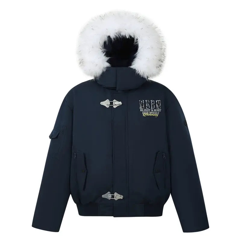 MEDM Detachable Fur Metal Snaps Down Jacket | Face 3 Face
