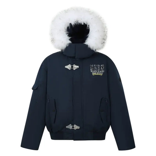 MEDM Detachable Fur Metal Snaps Down Jacket | Face 3 Face