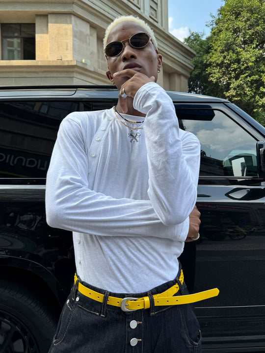 STEEPC Leather Braided Metal Buckle Belt | Face 3 Face