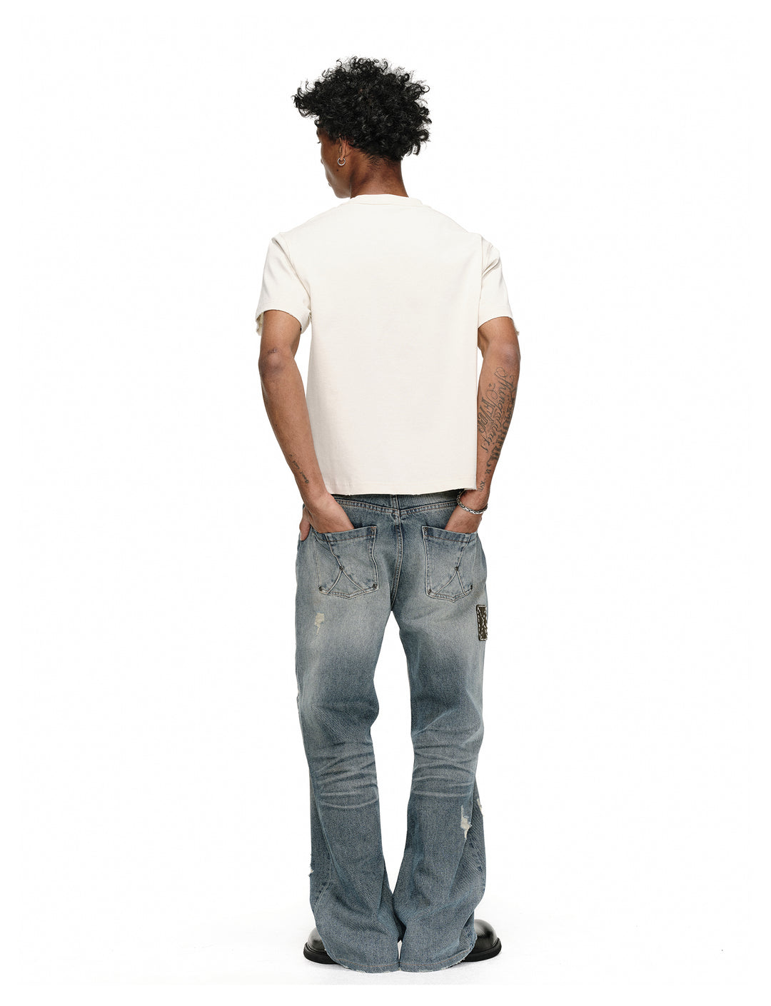 ANTIDOTE Washed Patched Jeans | Face 3 Face