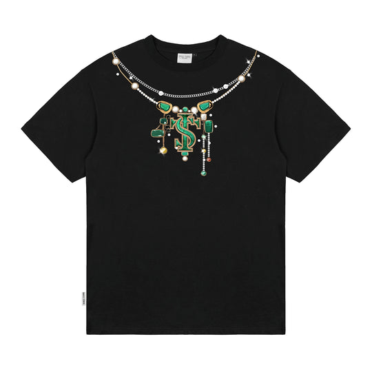 Small Town Kid 3D Digital Turquoise Pearl Necklace Print Tee | Face 3 Face