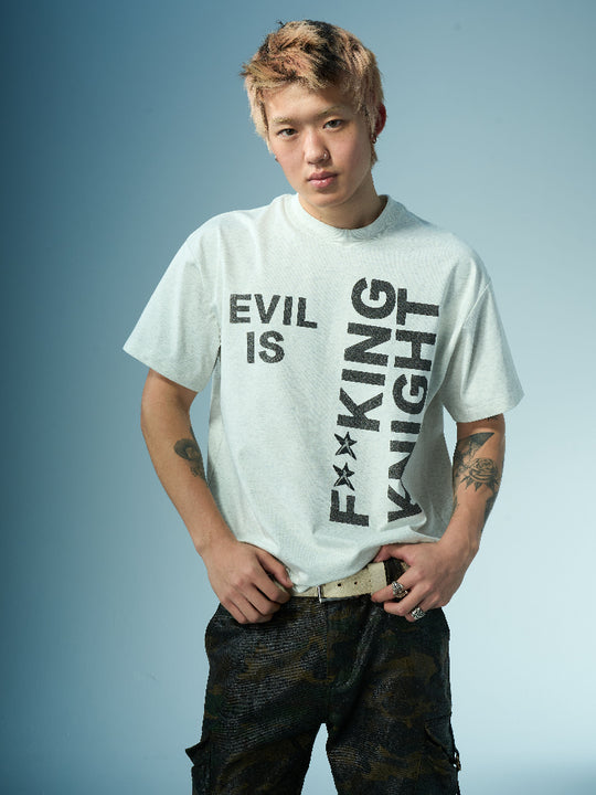 EVILKNIGHT(EK) Slogan Letter Print Tee | Face 3 Face