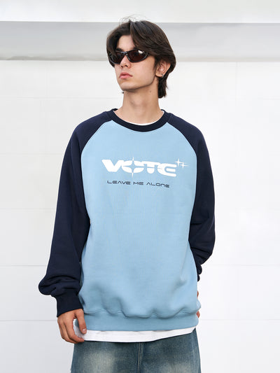 VOTE Star Logo & Contrast Color Sweatshirt