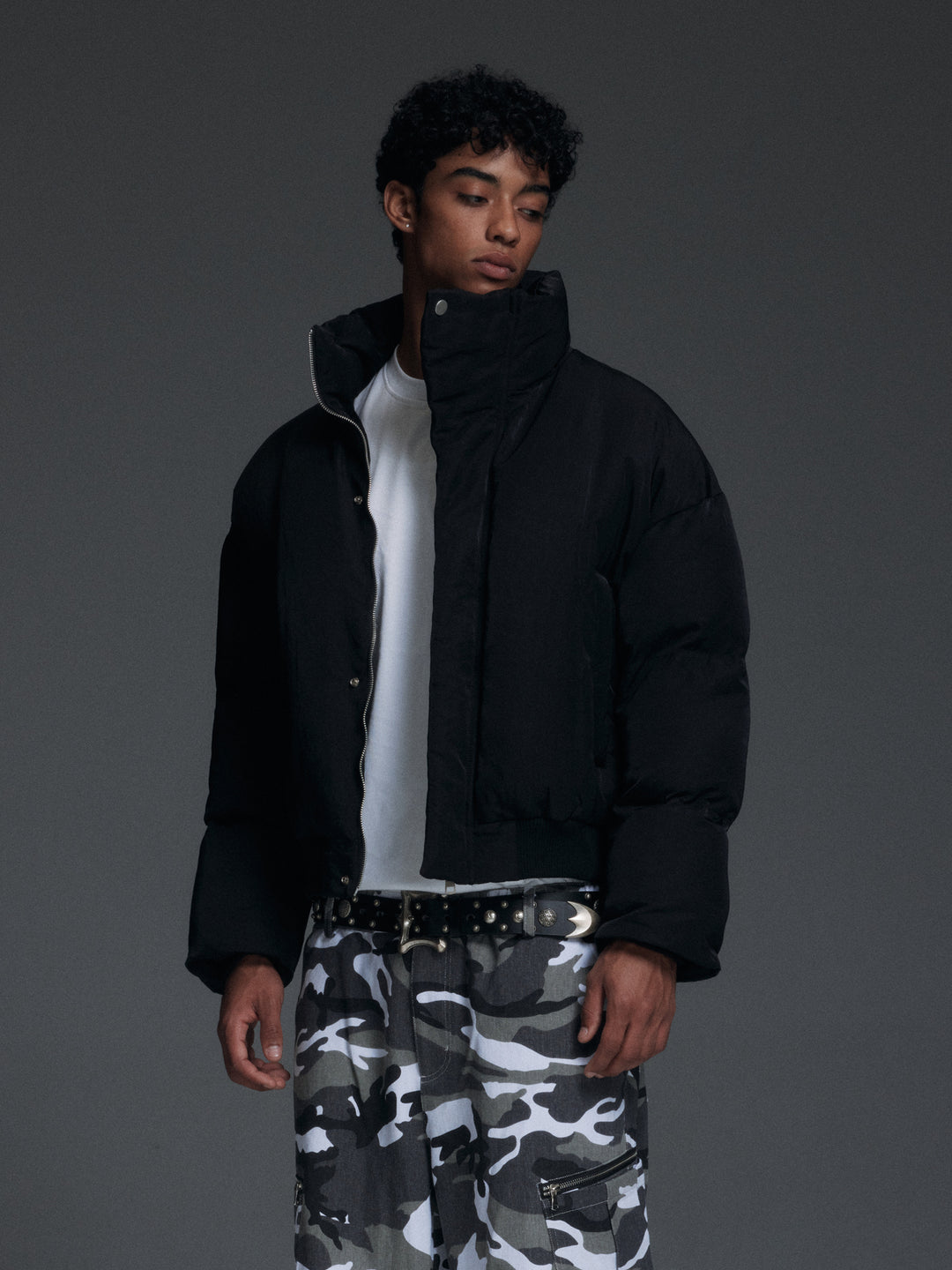 NOVACAM Stand-Up Collar Short Puffer Jacket | Face 3 Face