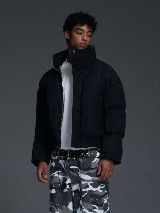 NOVACAM Stand-Up Collar Short Puffer Jacket | Face 3 Face