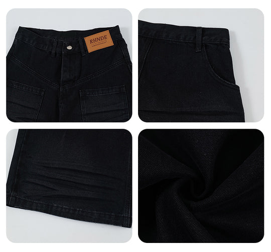 F3F Select Wrinkled Black Baggy Jeans | Face 3 Face