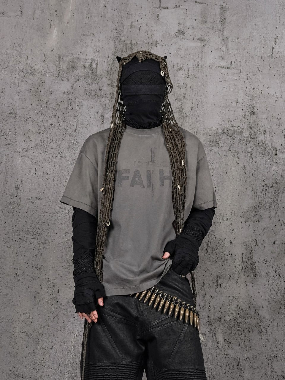 UNDERWATER Dirty Dye Destroyed Dusty Gray Vintage Print Tee | Face 3 Face