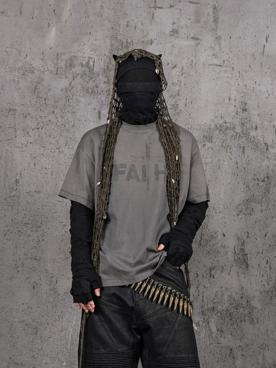 UNDERWATER Dirty Dye Destroyed Dusty Gray Vintage Print Tee | Face 3 Face