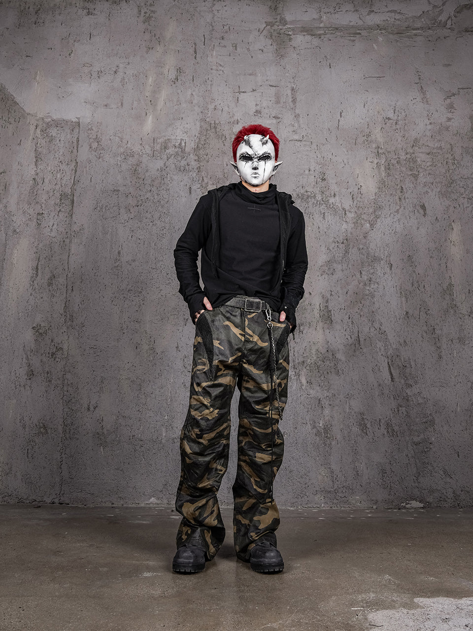 UNDERWATER Deconstructed Waxed Camouflage Bootcut Jeans | Face 3 Face