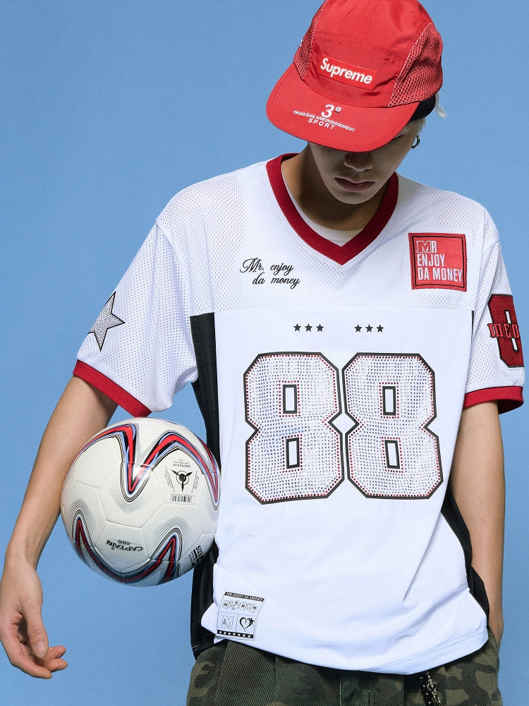 MEDM 88 Numbered Rhinestone Mesh Jersey | Face 3 Face