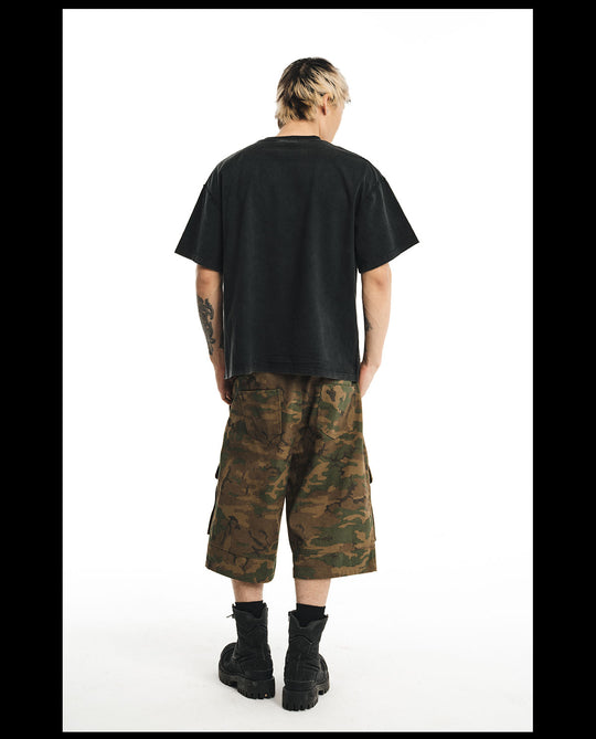 NOVACAM Logo Torches Vintage Print Backstitch Washed Tee | Face 3 Face