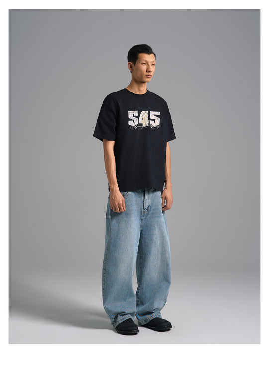 S45 Plaid Logo Patch Embroidery Tee | Face 3 Face