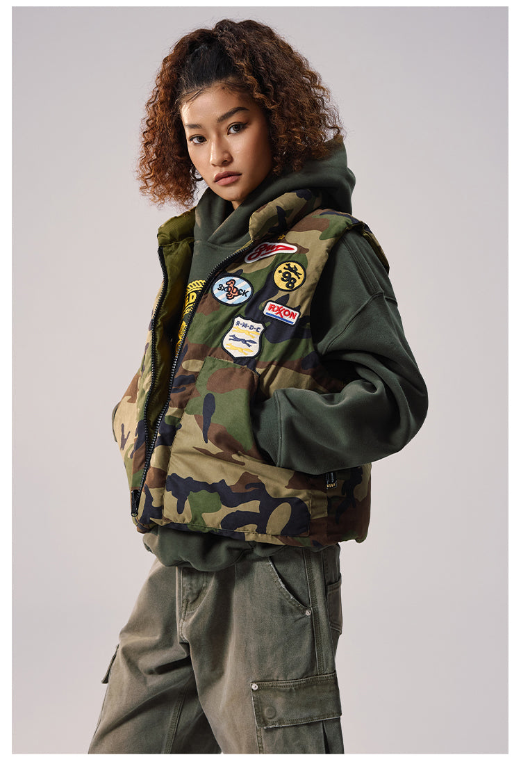 Remedy Camouflage Reversible Down Vest | Face 3 Face