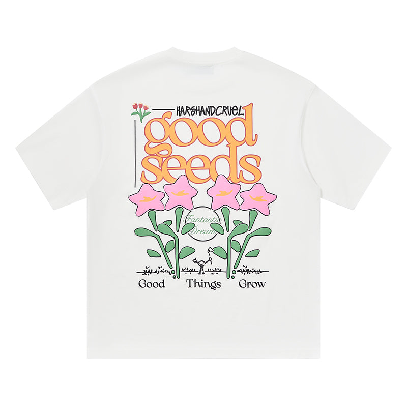 Harsh and Cruel Puff Print Flowers Tee