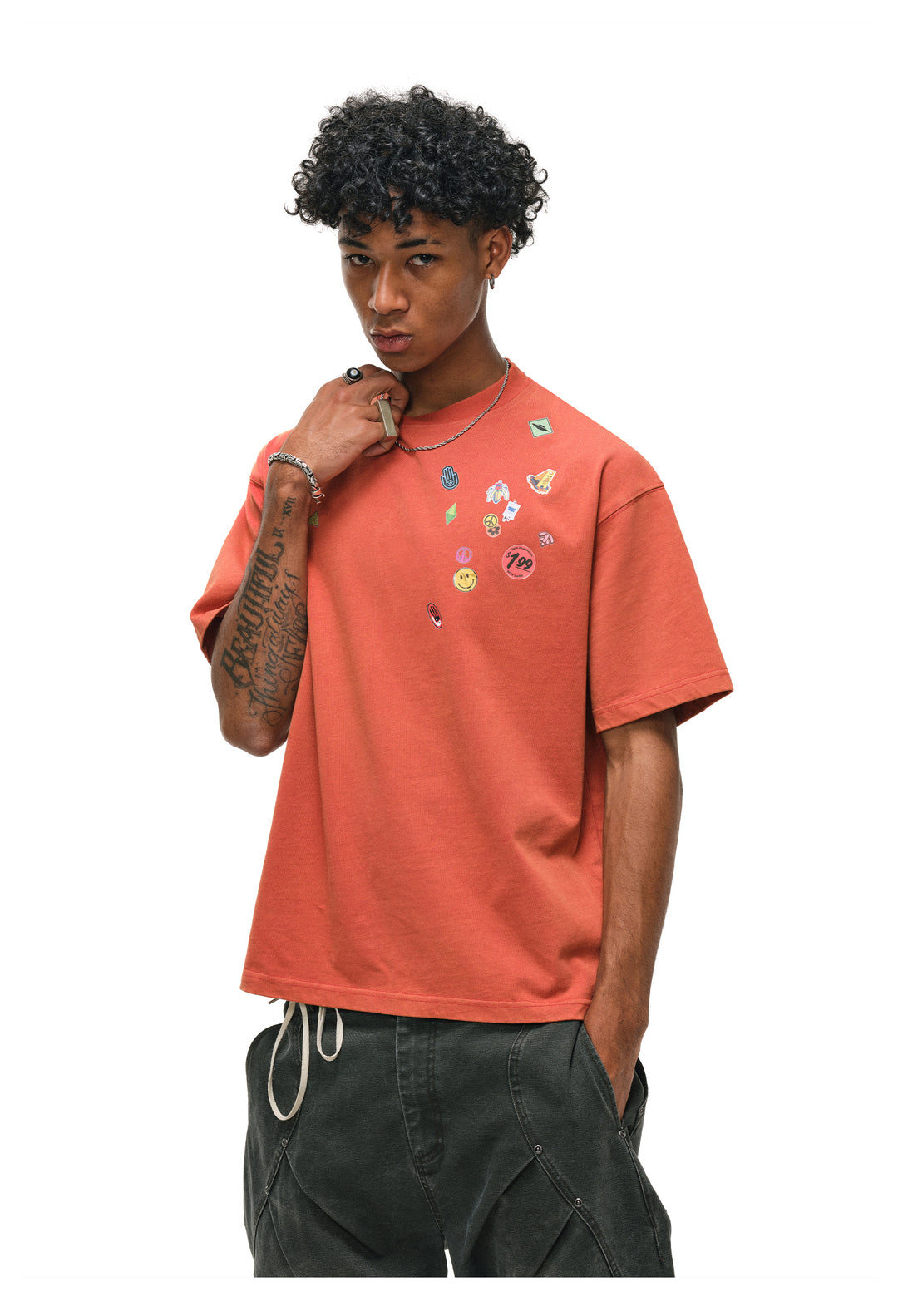 ANTIDOTE Sticker Print Washed Tee | Face 3 Face