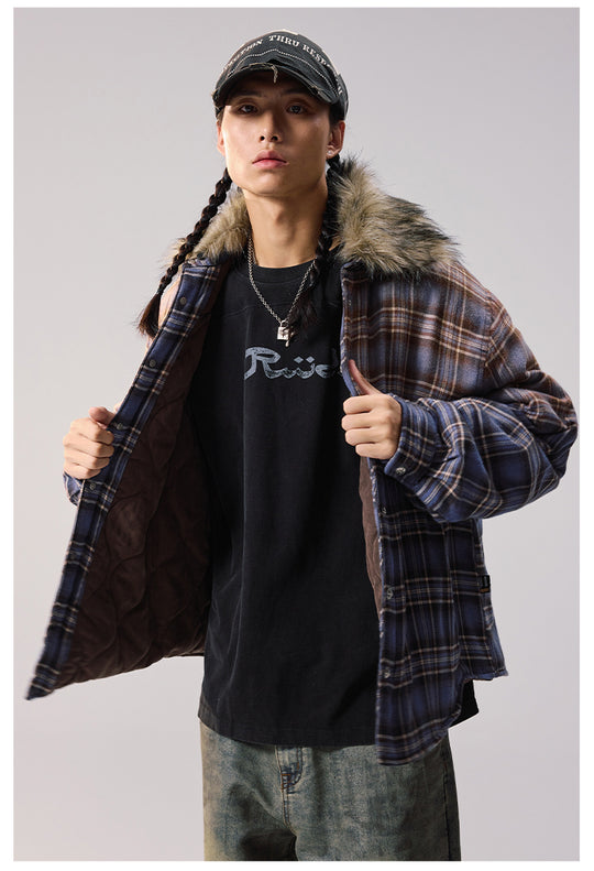 Remedy Gradient Plaid Quilted Lined Shirt Jacket | Face 3 Face
