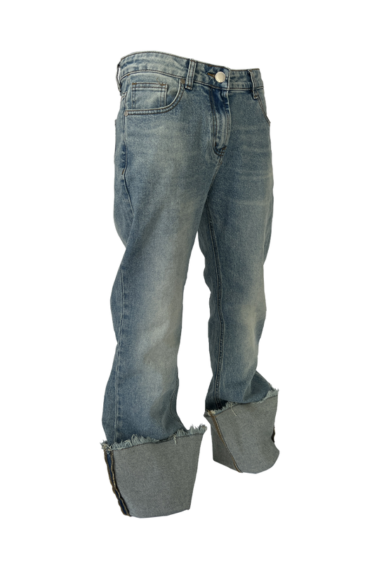 KARMANISTIC Cutoff Washed Flared Jeans | Face 3 Face