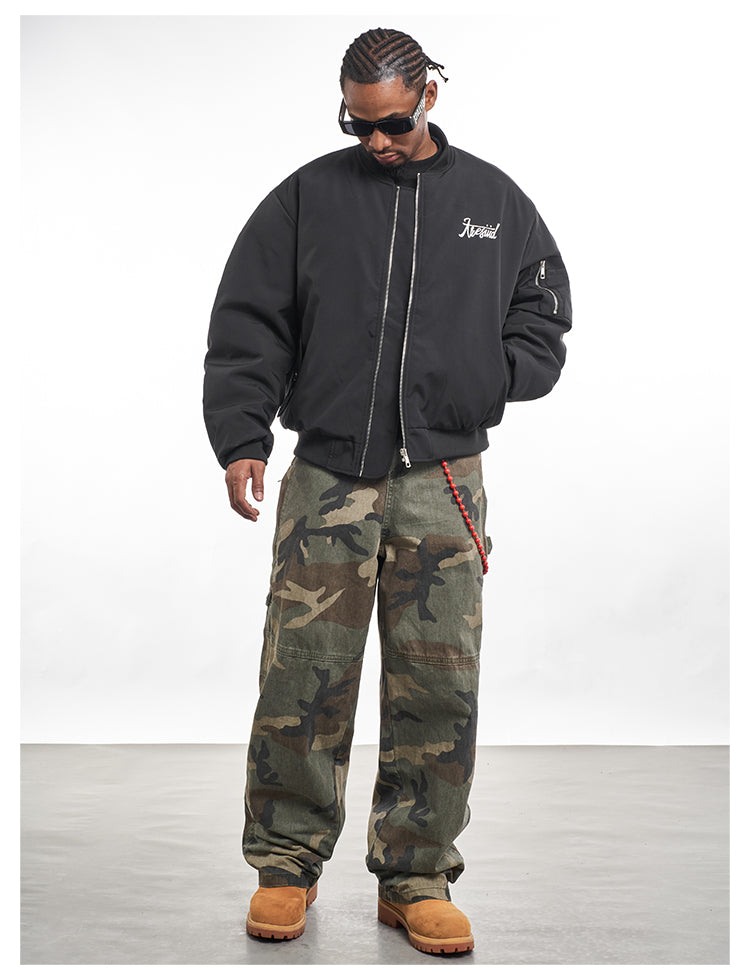 F3F Select Letters Embroidered MA-1 Bomber Jacket | Face 3 Face