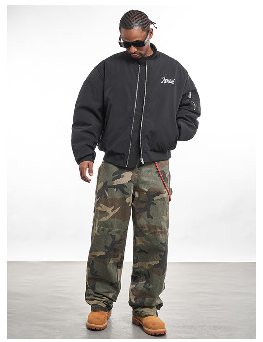 F3F Select Letters Embroidered MA-1 Bomber Jacket | Face 3 Face