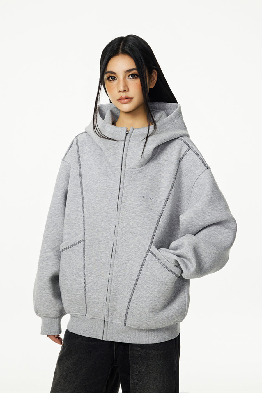 Achock Heavyweight Piping Zip Up Hooded Jacket | Face 3 Face