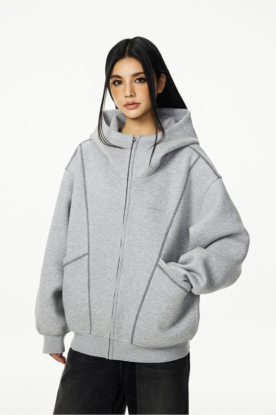 Achock Heavyweight Piping Zip Up Hooded Jacket | Face 3 Face