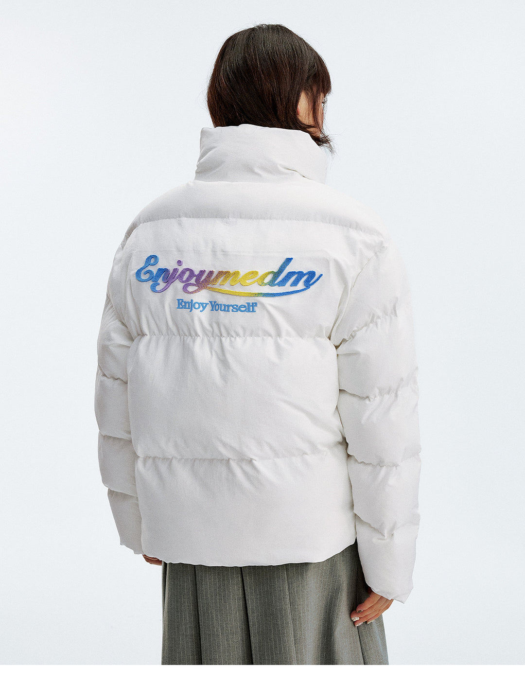MEDM Gradient Embroidered Puffer Jacket | Face 3 Face