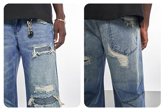 F3F Select Destroyed Washed Large Hole Jeans | Face 3 Face