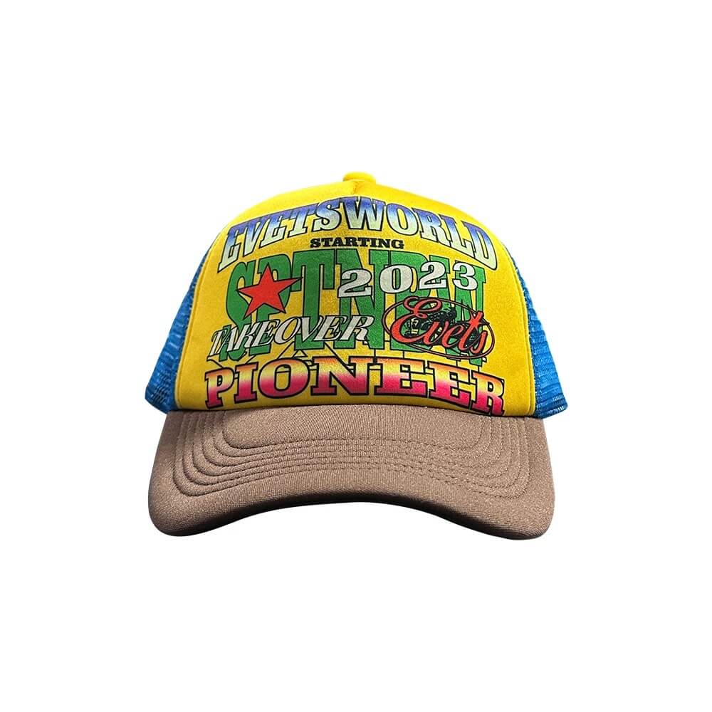 EVETS World Patchwork Multicolor Trucker Hat | Face 3 Face