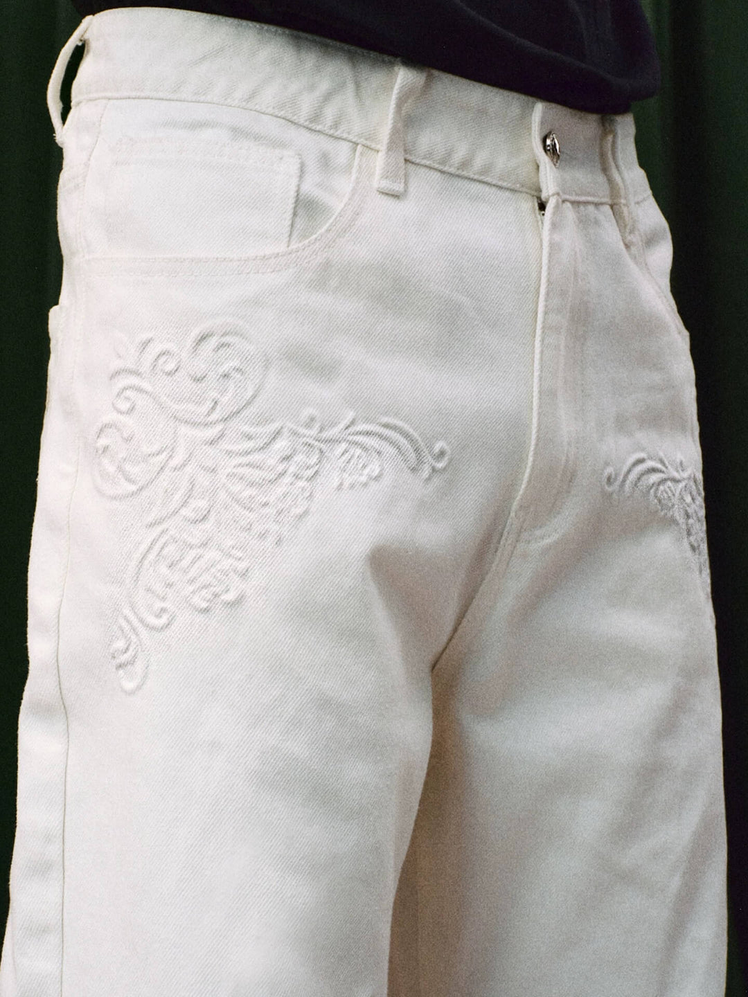 YADcrew 3D Embossed White Distressed Jeans | Face 3 Face