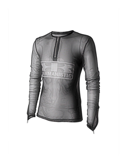 KARMANISTIC Mesh Half Zip Long Sleeve Tee | Face 3 Face